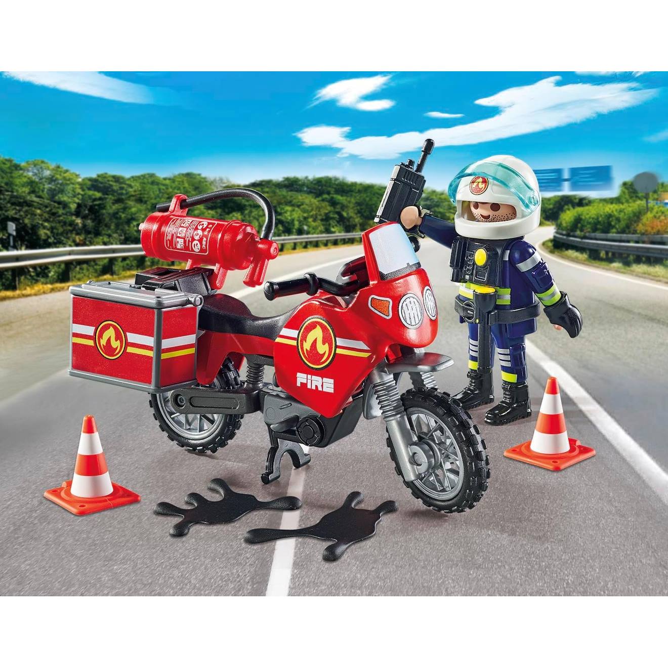 Pompier et moto - action hereos 71466 multicolore