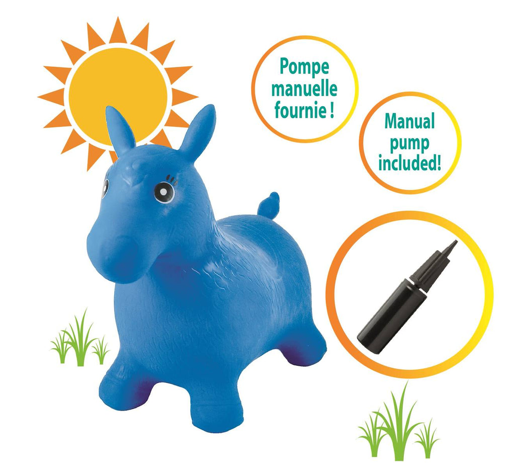 Poney sauteur gonflable bleu bleu