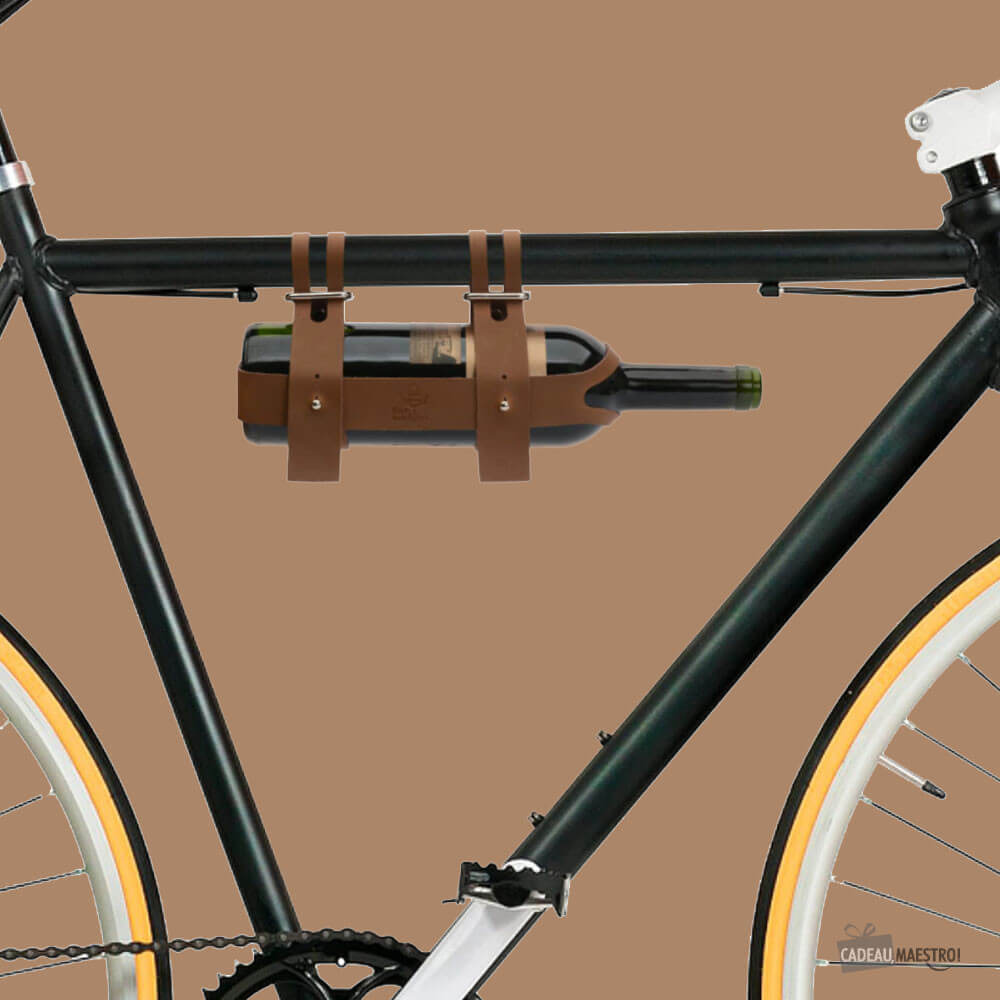 Porte-Bouteille Bouteille de Vin en Cuir pour Vélo - Cycliste CadoMaestro