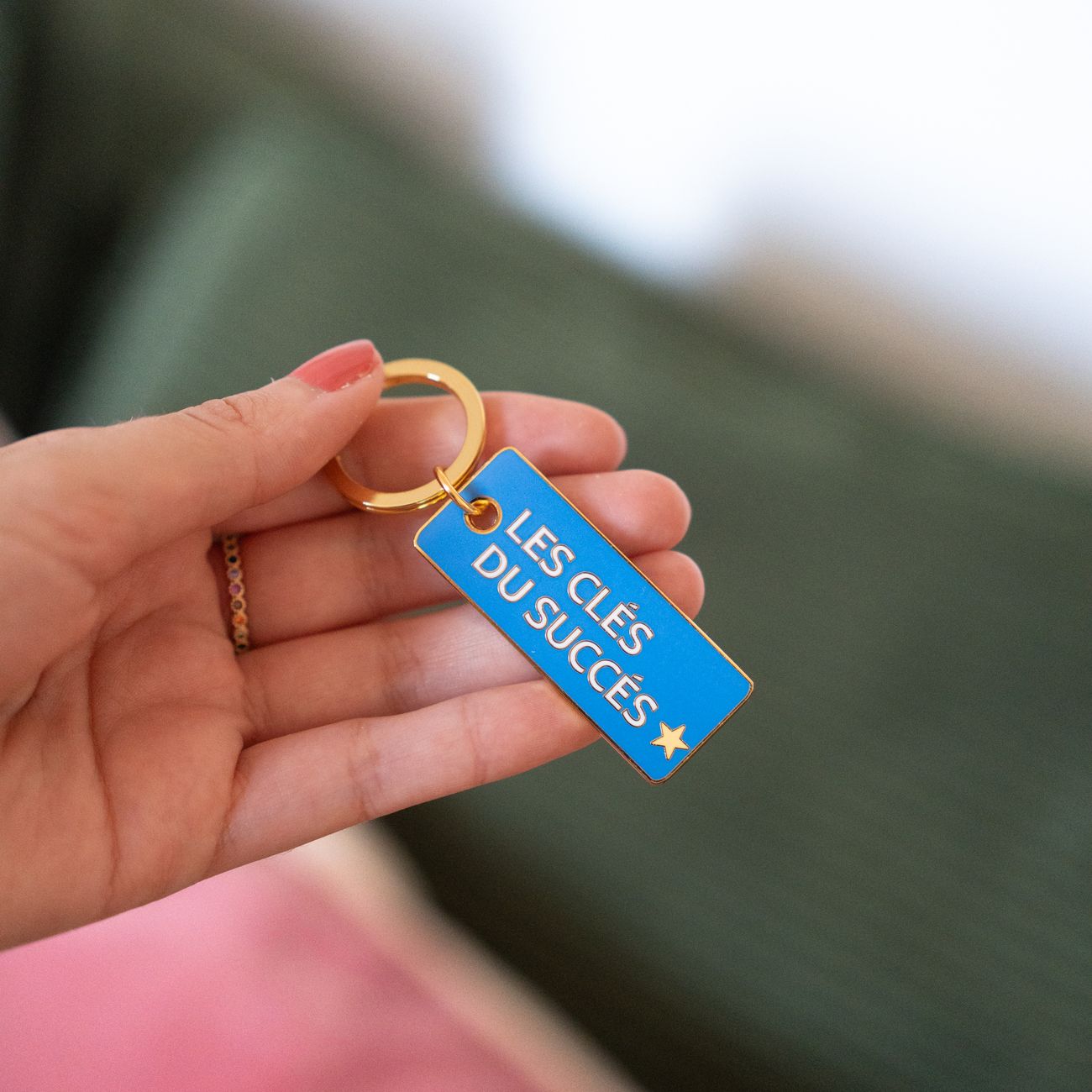 Porte-clés métal message gravé Les clés du succès