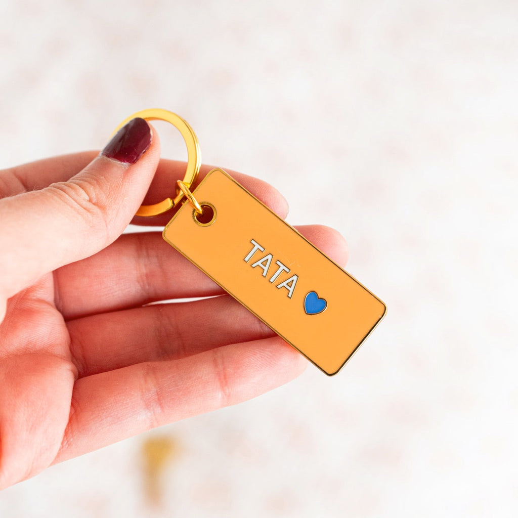 Porte-clé message Tata coloré à offrir à sa tante