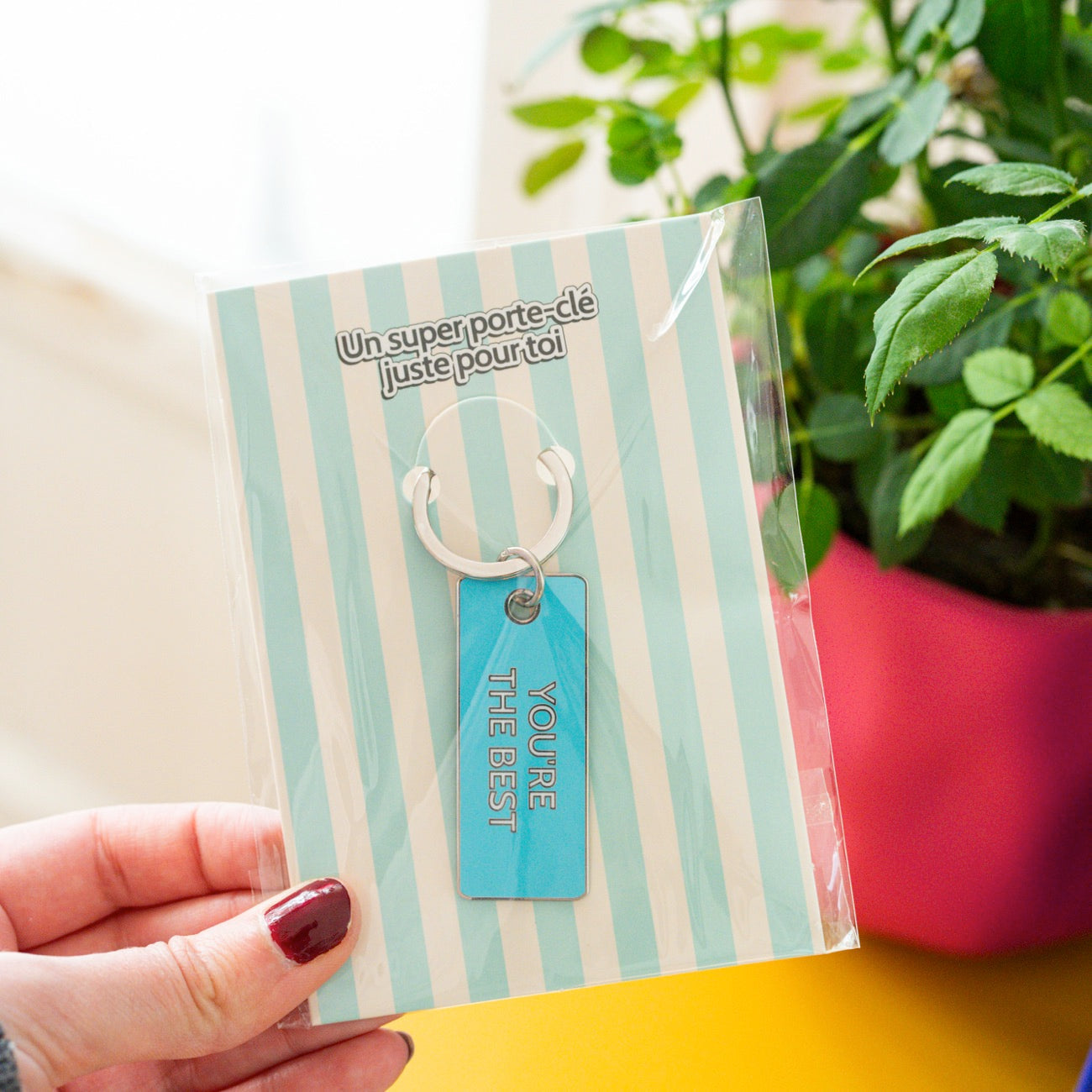 Porte-cle You're the Best au design colore et texte en relief