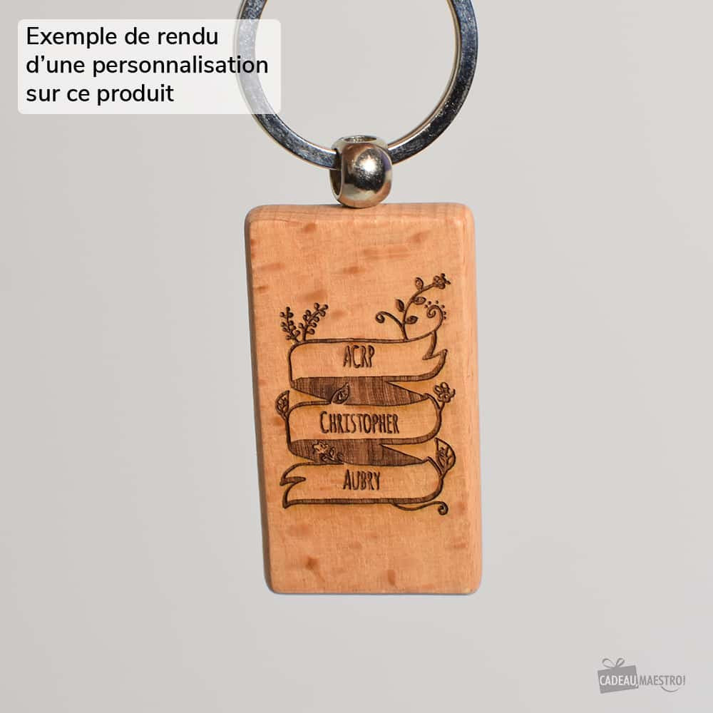 Porte-Clés en Bois Naissance à Personnaliser - Porte-Clés Personnalisé CadoMaestro