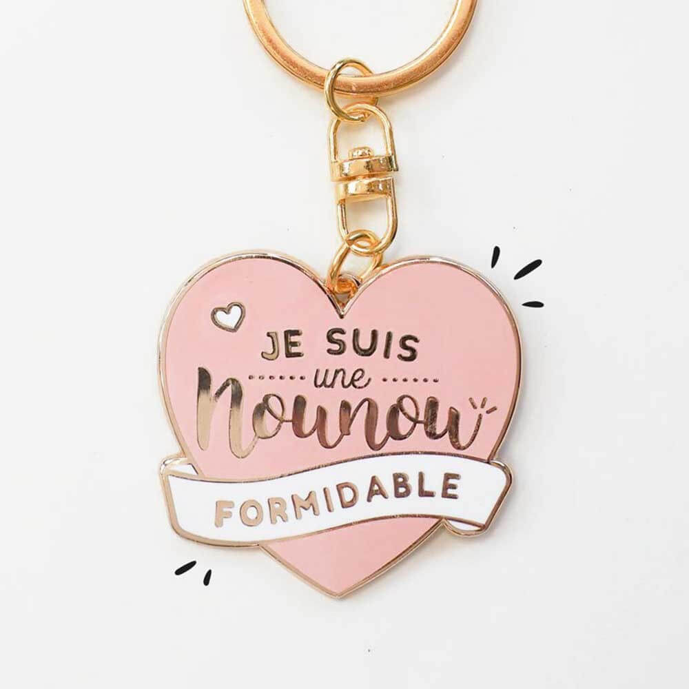 Porte-Clés "Je Suis Une Nounou Formidable" - Nounou et Baby-Sitter CadoMaestro
