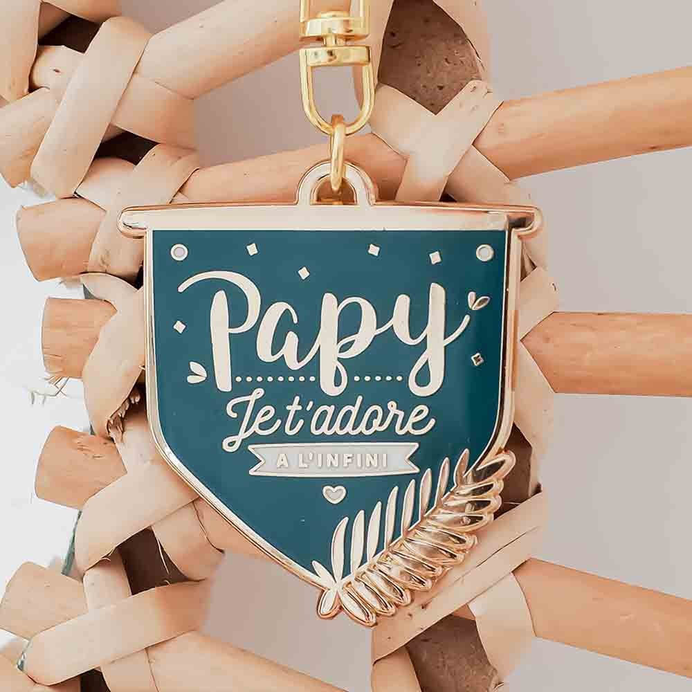 Porte-Clés "Papy Je t'Adore" - Cadeau Papy CadoMaestro