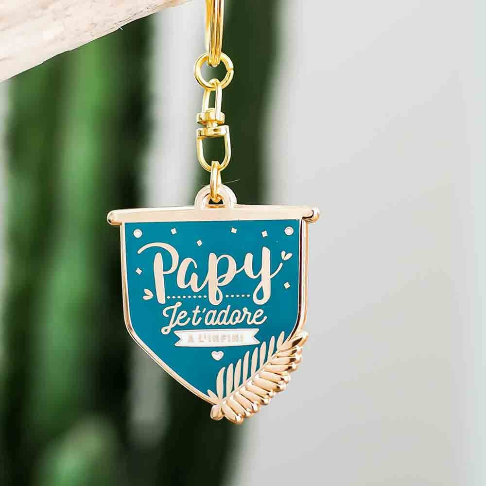 Porte-Clés "Papy Je t'Adore" - Cadeau Papy