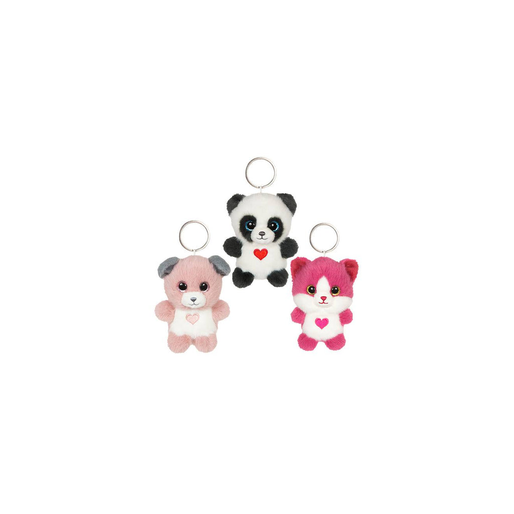 Porte-clés peluche chat doux pour enfant rose