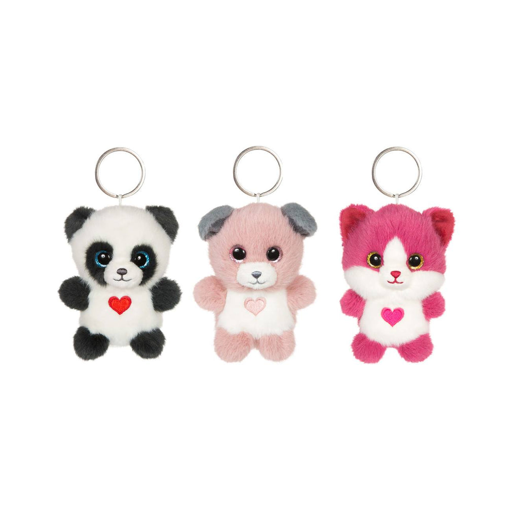 Porte-clés peluche chat doux pour enfant rose