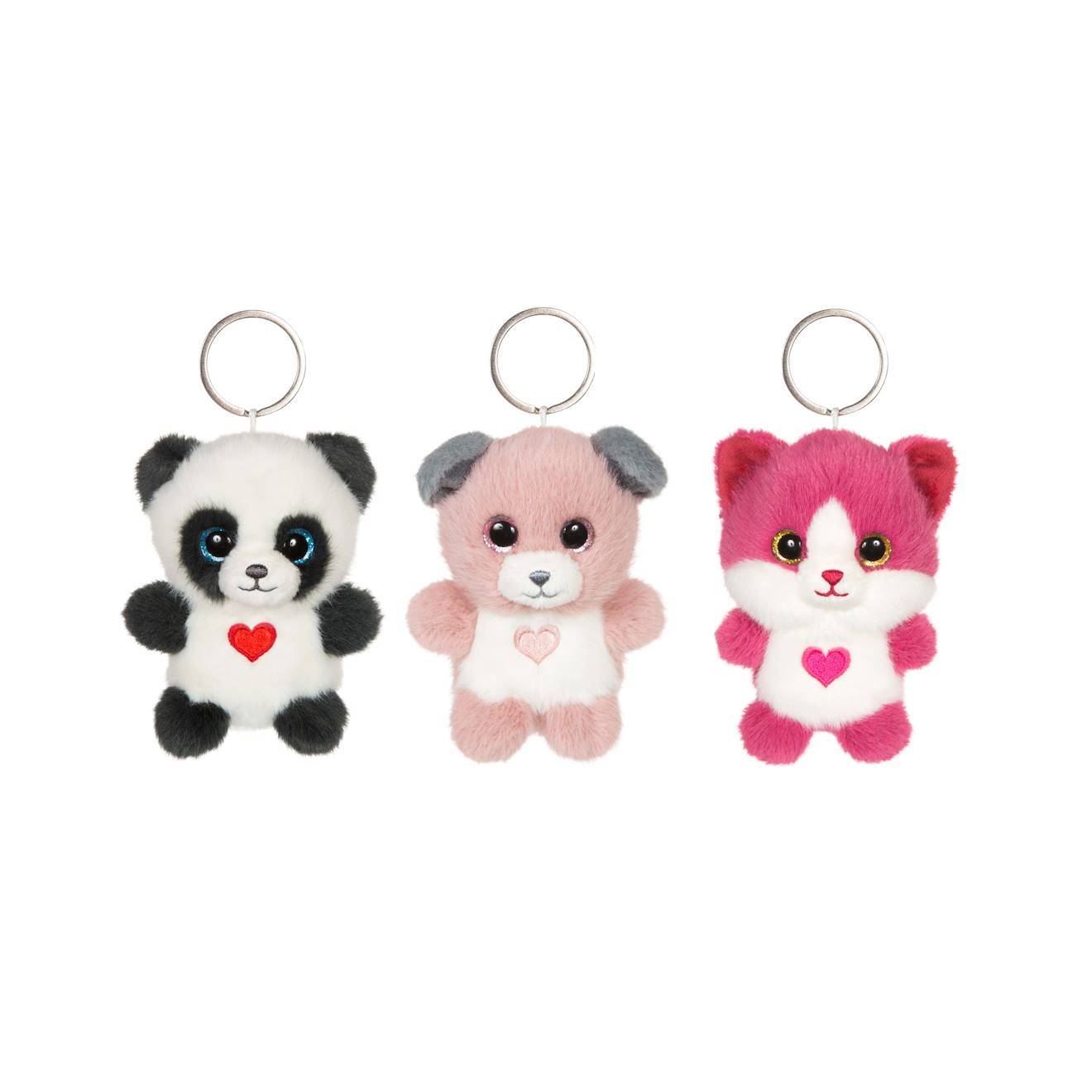Porte-clés peluche chat doux pour enfant rose