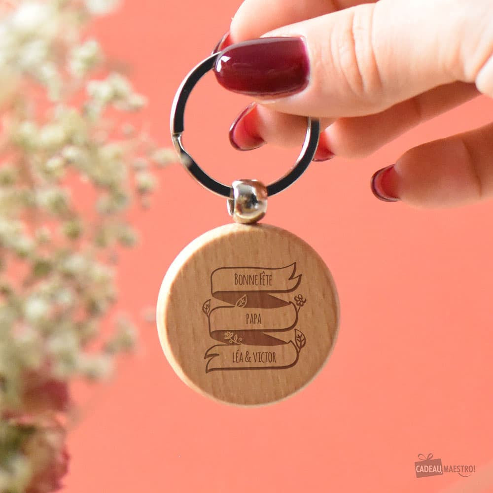 Porte-Clés Rond Message à Personnaliser - Porte-Clés Personnalisé