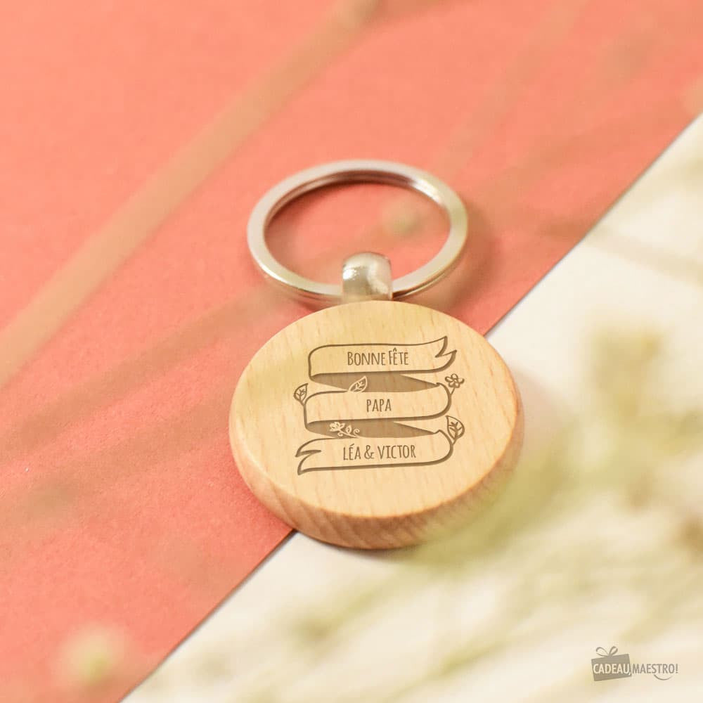 Porte-Clés Rond Message à Personnaliser - Porte-Clés Personnalisé