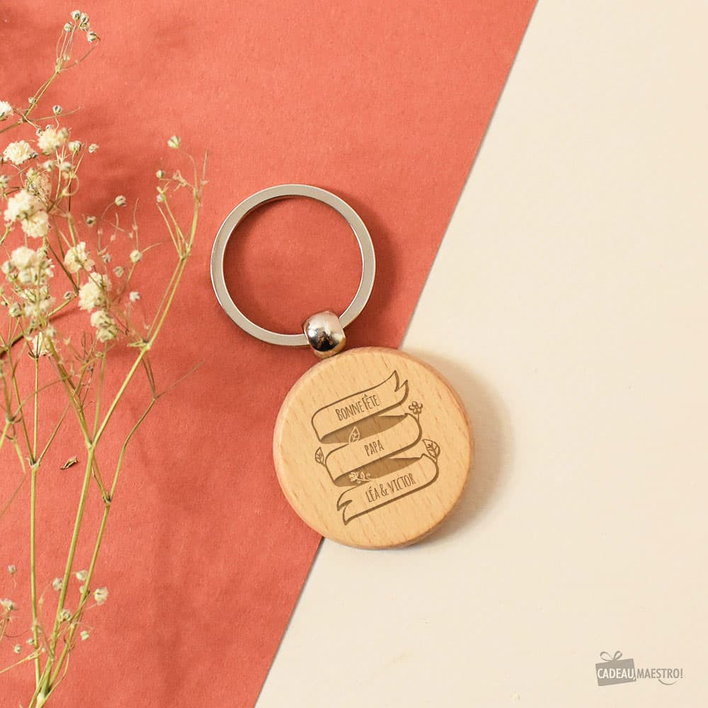 Porte-Clés Rond Message à Personnaliser - Porte-Clés Personnalisé