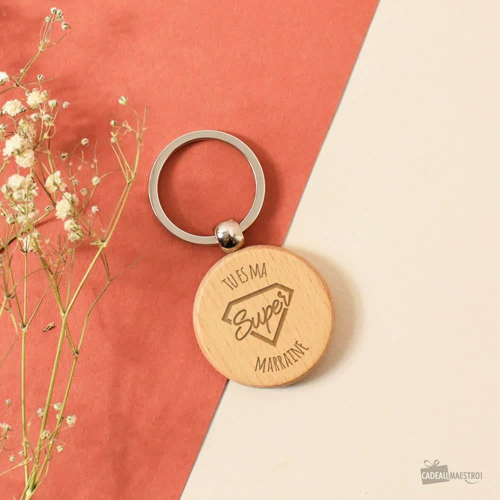 Porte-Clés Rond Super à Personnaliser - Porte-Clés Personnalisé