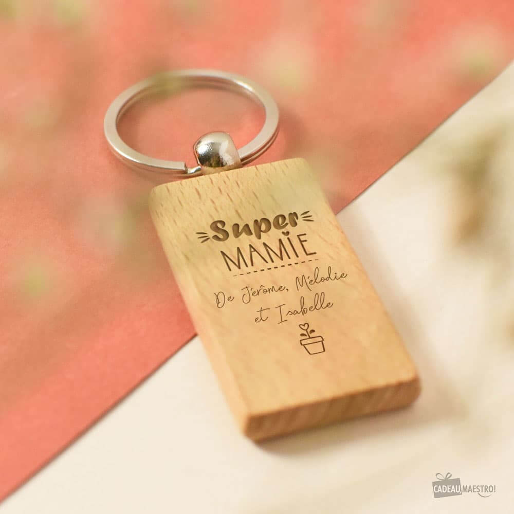 Porte-Clés Super Mamie à Personnaliser - Porte-Clés Personnalisé