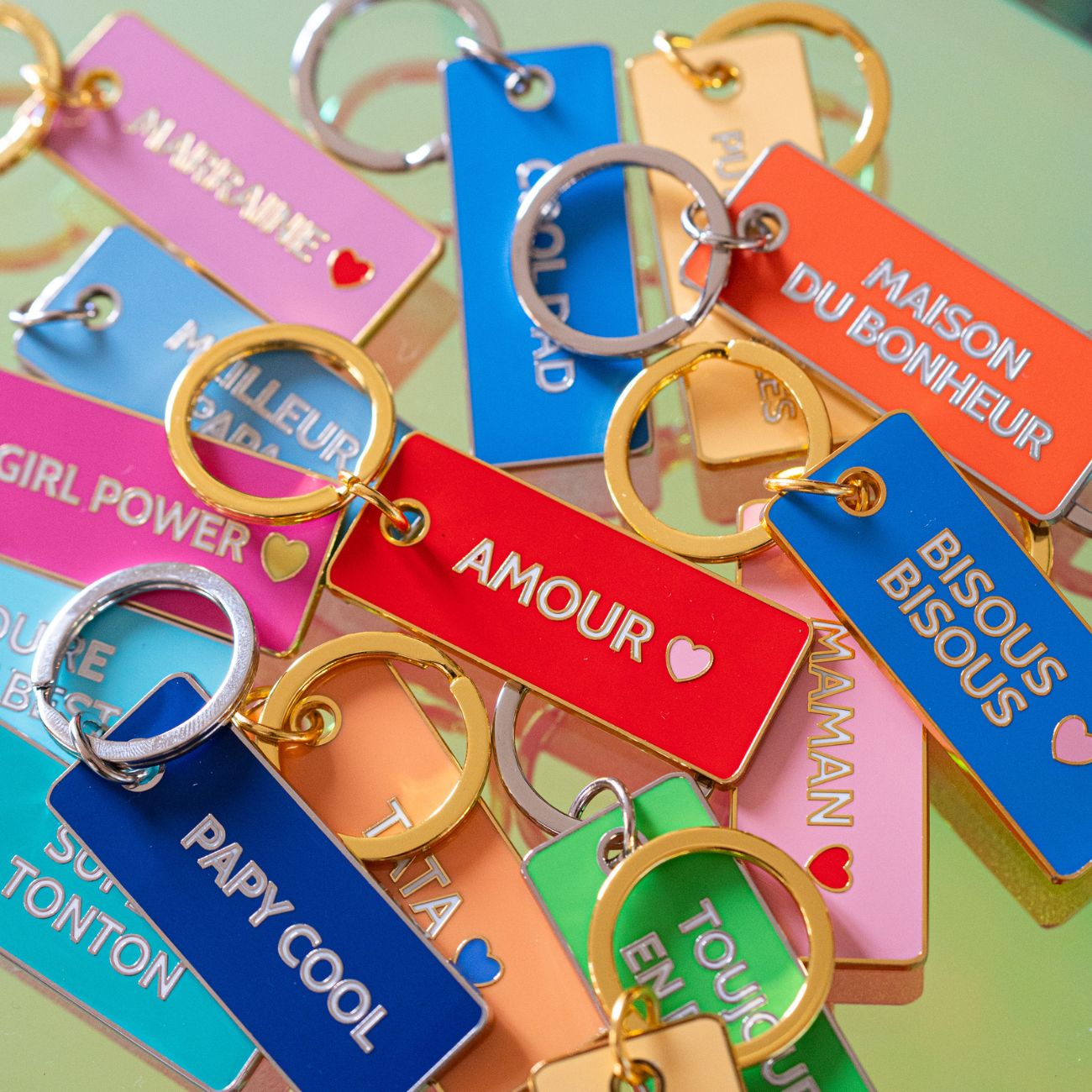 Collection de porte-clés à messages pour la famille