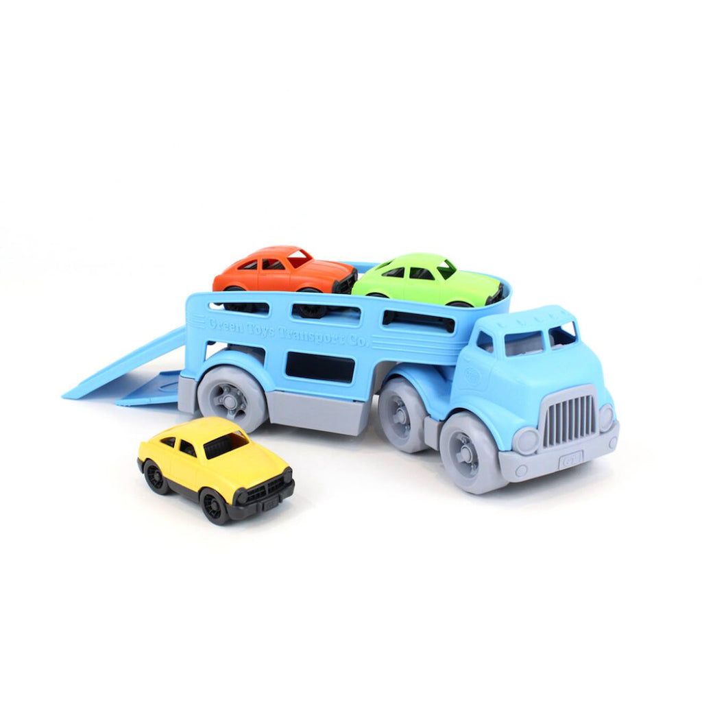 Porte-voitures écologique avec 3 mini voitures – jouet en plastique recyclé multicolor