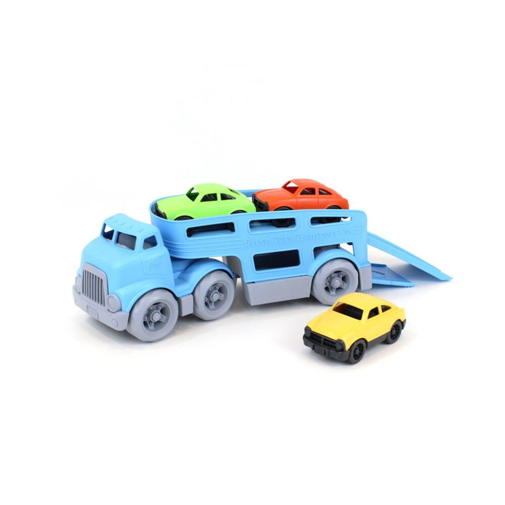 Porte-voitures écologique avec 3 mini voitures – jouet en plastique recyclé multicolor