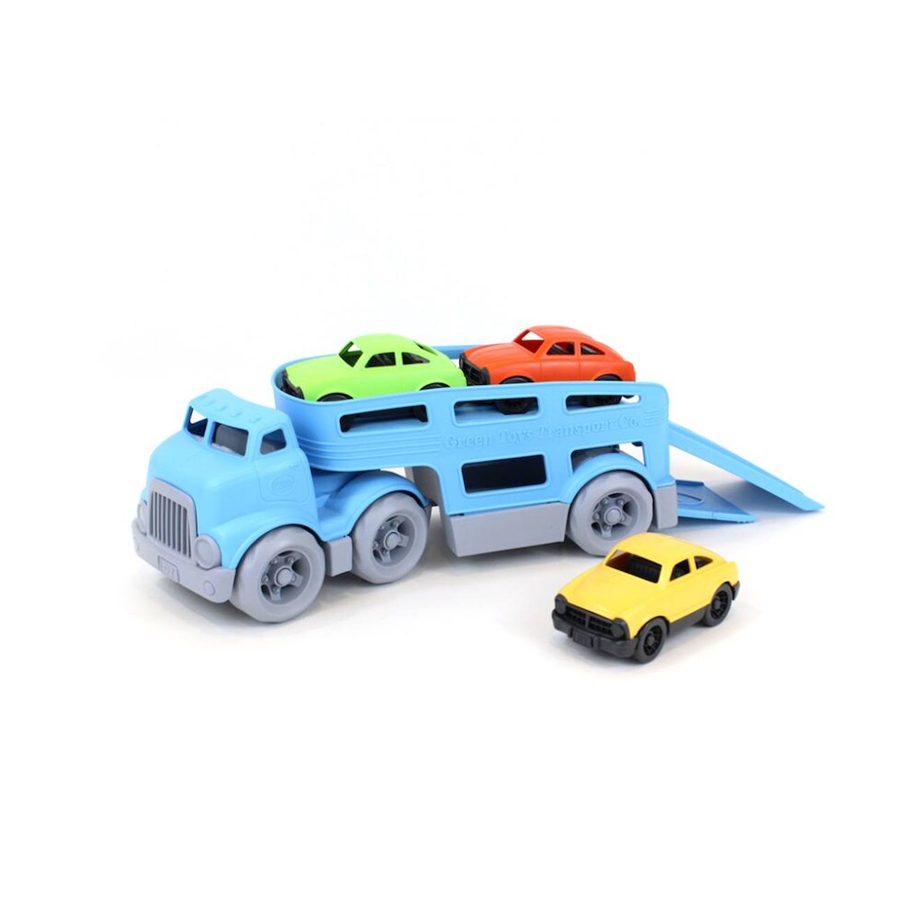 Porte-voitures écologique avec 3 mini voitures – jouet en plastique recyclé multicolor