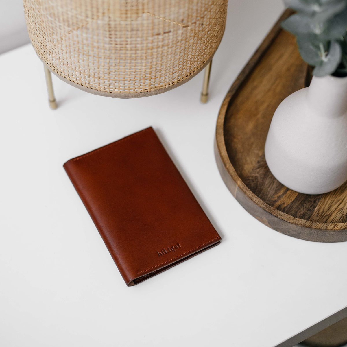 Portefeuille vertical en cuir personnalisable Hikigaï