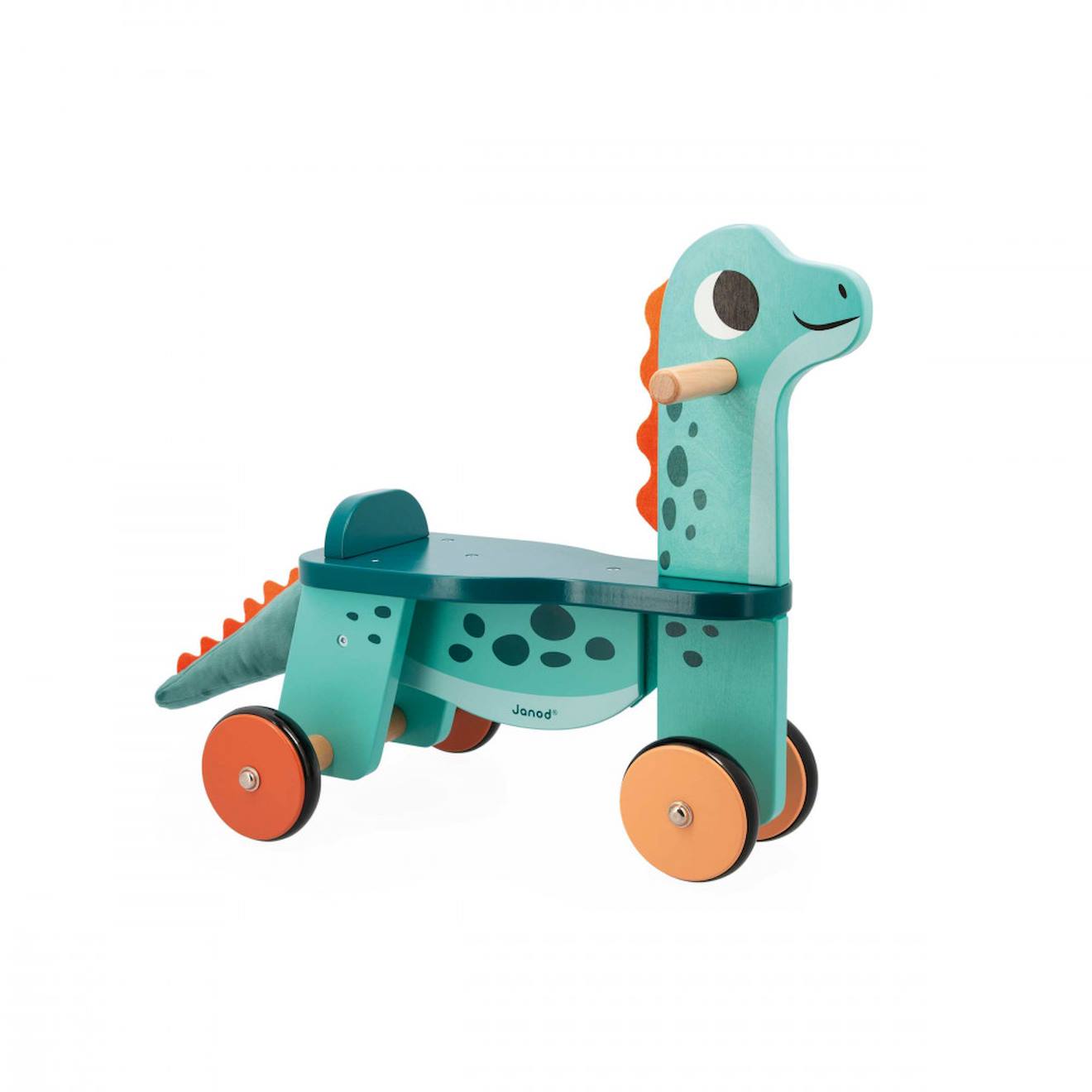 Porteur dino portosaurus en bois FSC bleu