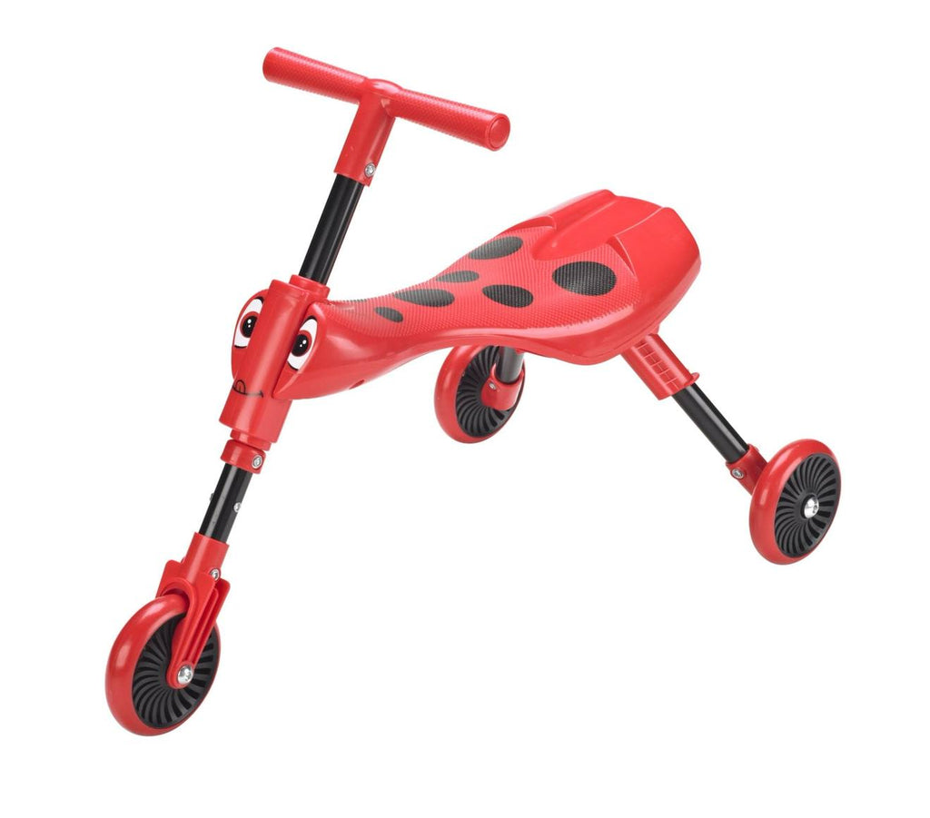 Porteur enfant pliable 3 roues scuttlebug beetle plastique noir - rouge