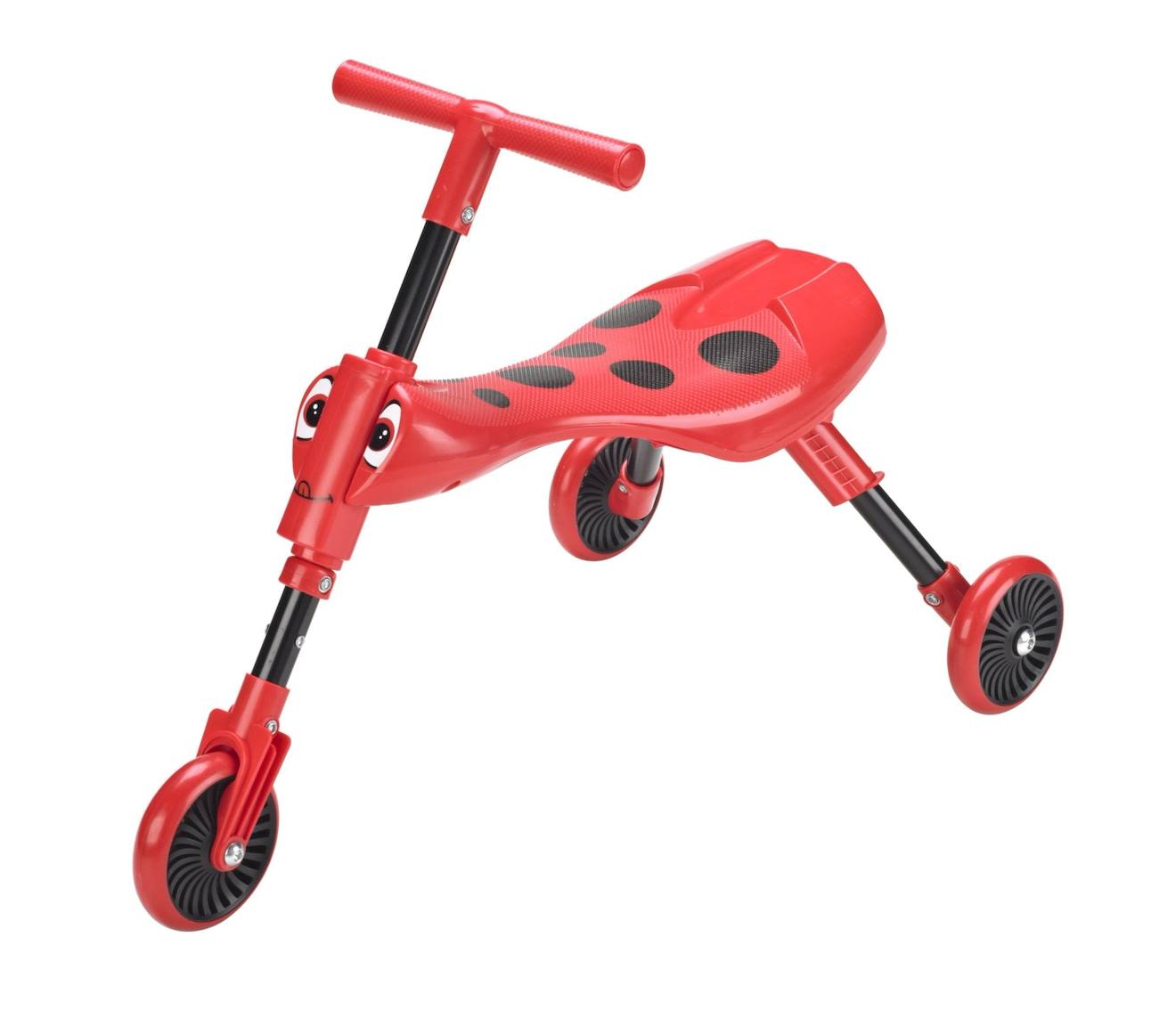 Porteur enfant pliable 3 roues scuttlebug beetle plastique noir - rouge