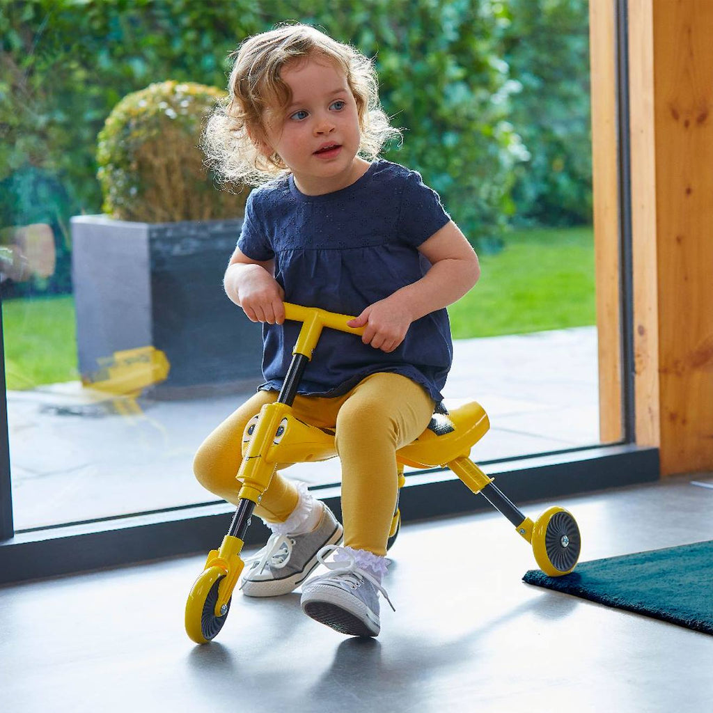 Porteur enfant pliable 3 roues scuttlebug bumble métal noir - jaune