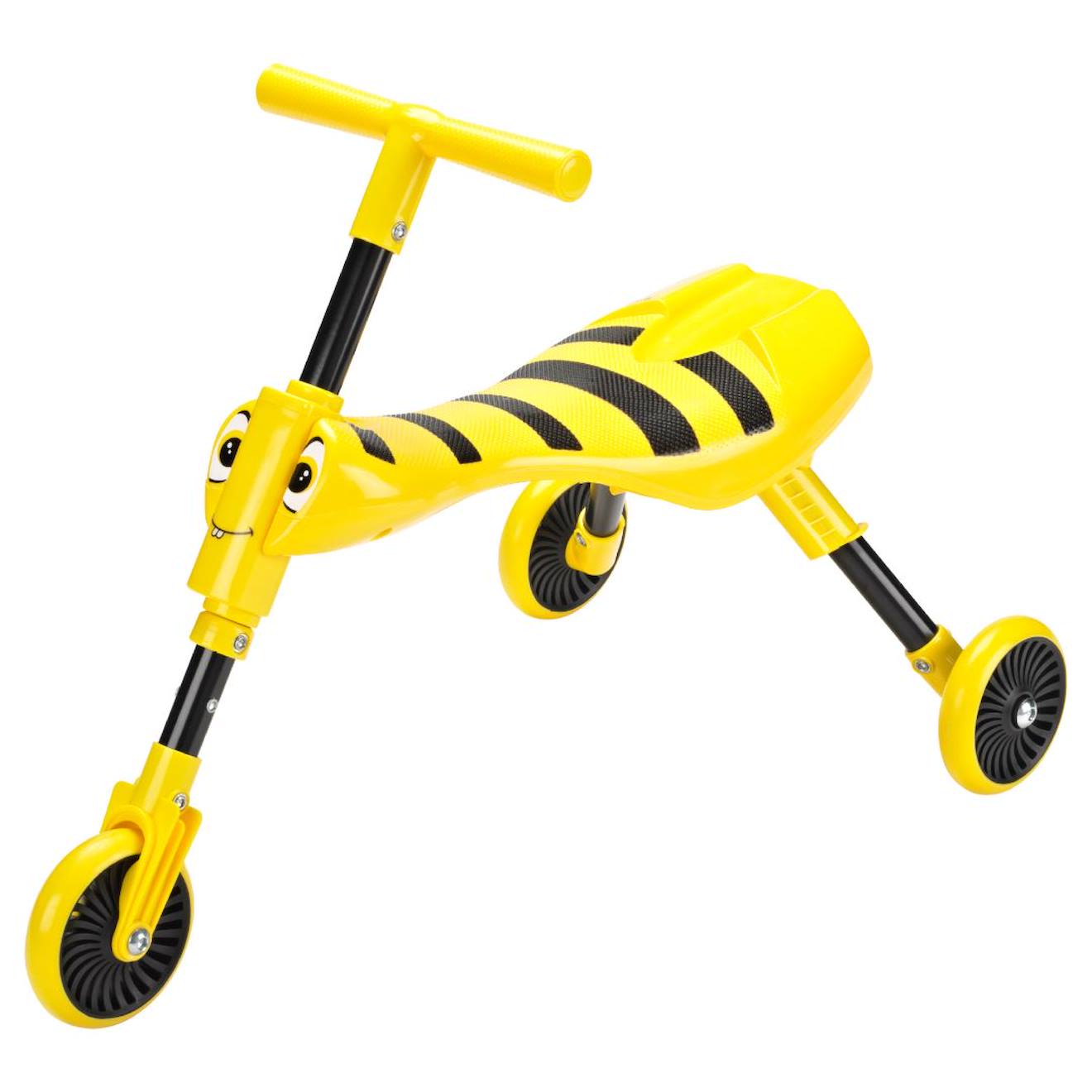 Porteur enfant pliable 3 roues scuttlebug bumble métal noir - jaune