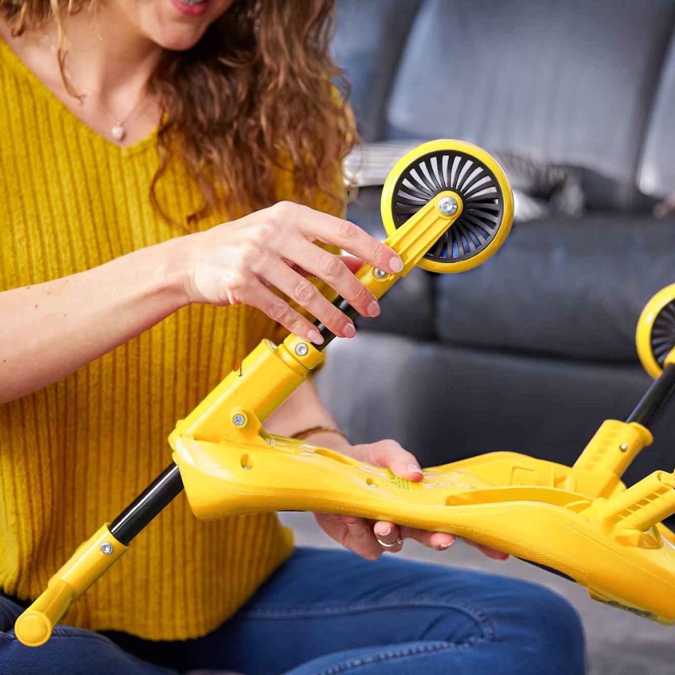 Porteur enfant pliable 3 roues scuttlebug bumble métal noir - jaune