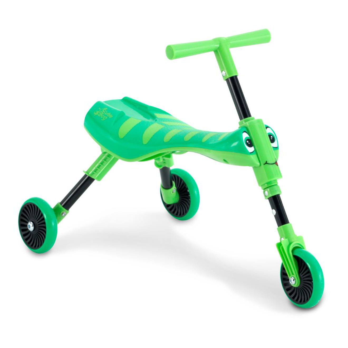 Porteur enfant pliable 3 roues scuttlebug grasshopper métal jaune - vert