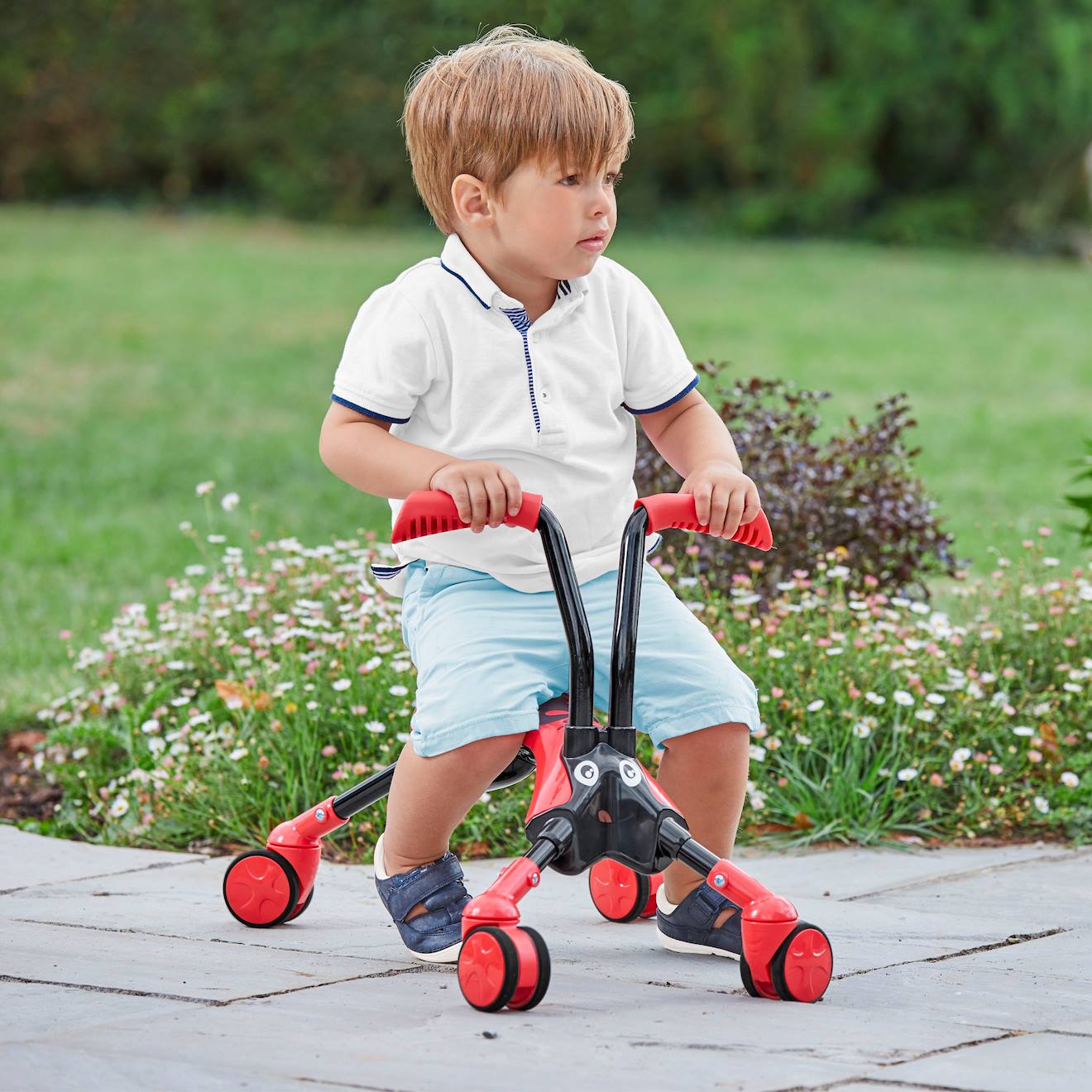 Porteur enfant pliable 4 roues scramblebug beetle plastique noir - rouge