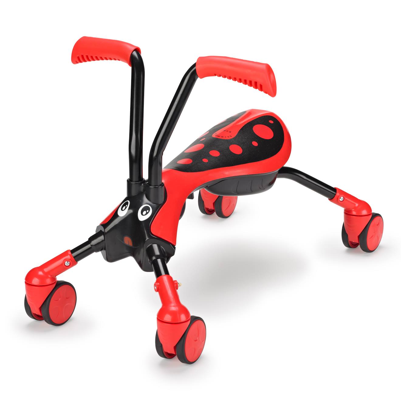 Porteur enfant pliable 4 roues scramblebug beetle plastique noir - rouge