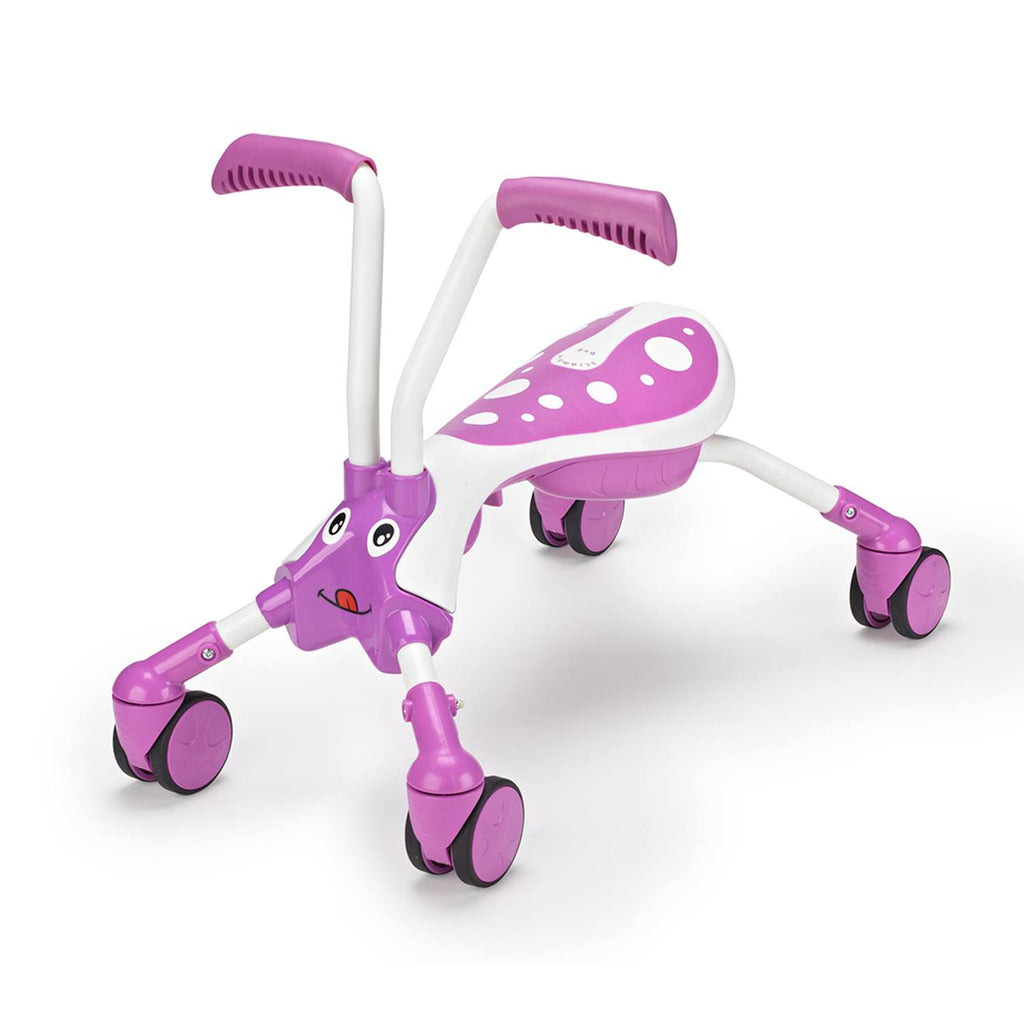 Porteur enfant pliable 4 roues scramblebug bubblegum métal blanc - rose