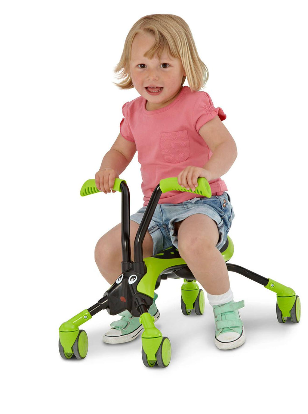 Porteur enfant pliable 4 roues scramblebug honet plastique noir - vert