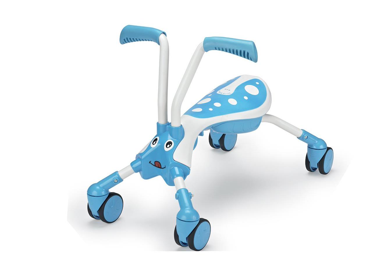 Porteur enfant pliable 4 roues scramblebug tide plastique bleu - blanc
