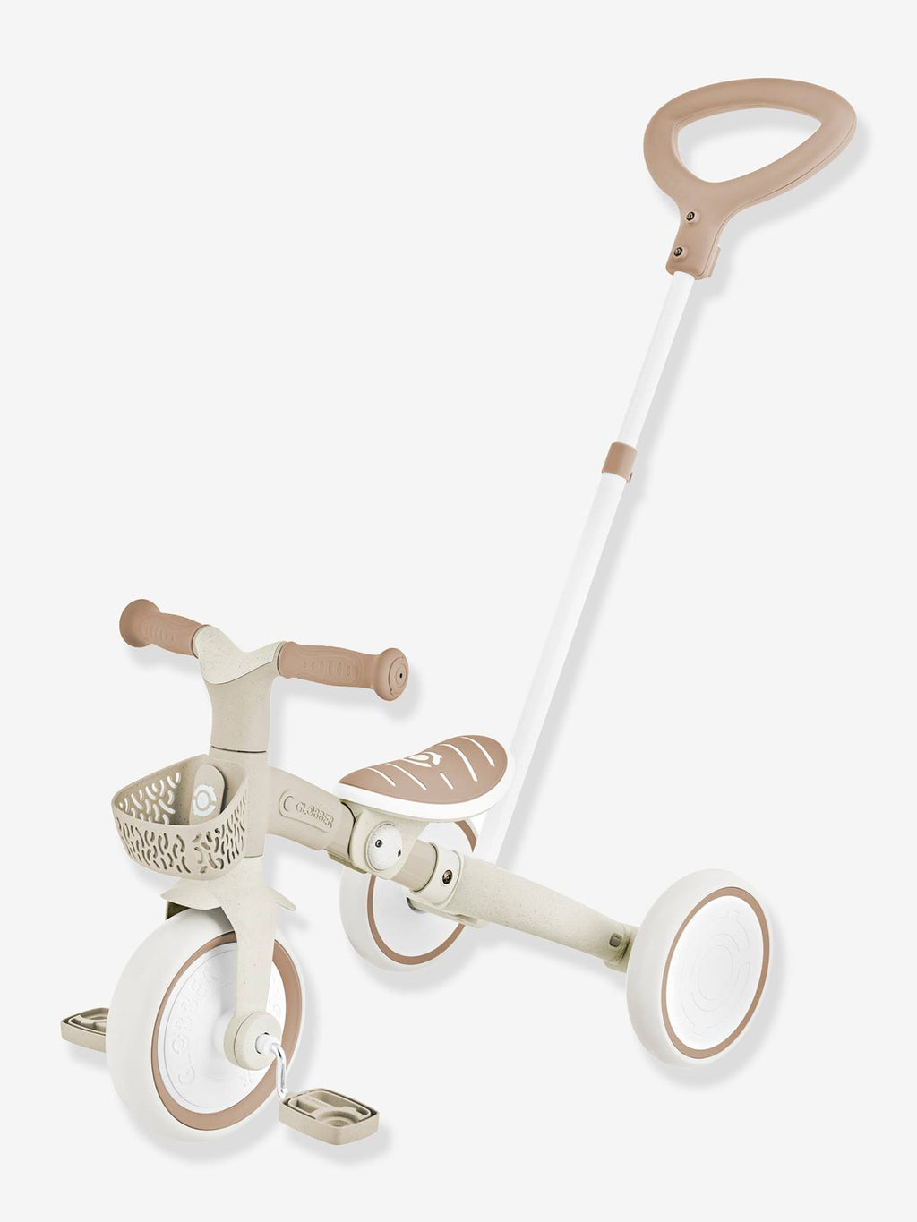 Porteur learning trike - tricycle 3 en 1 - taupe