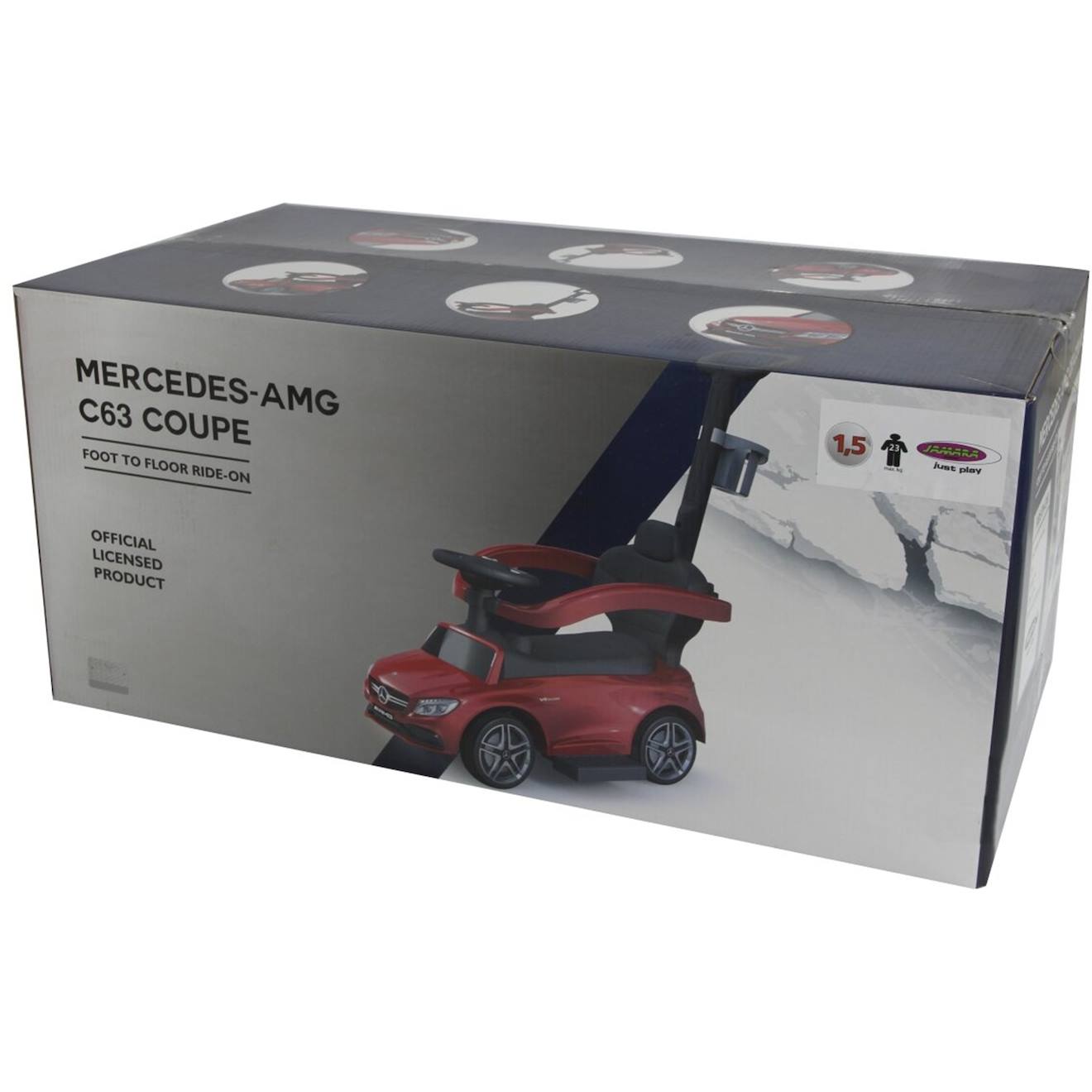 Porteur mercedes-benz amg c63 rouge 3en1 rouge