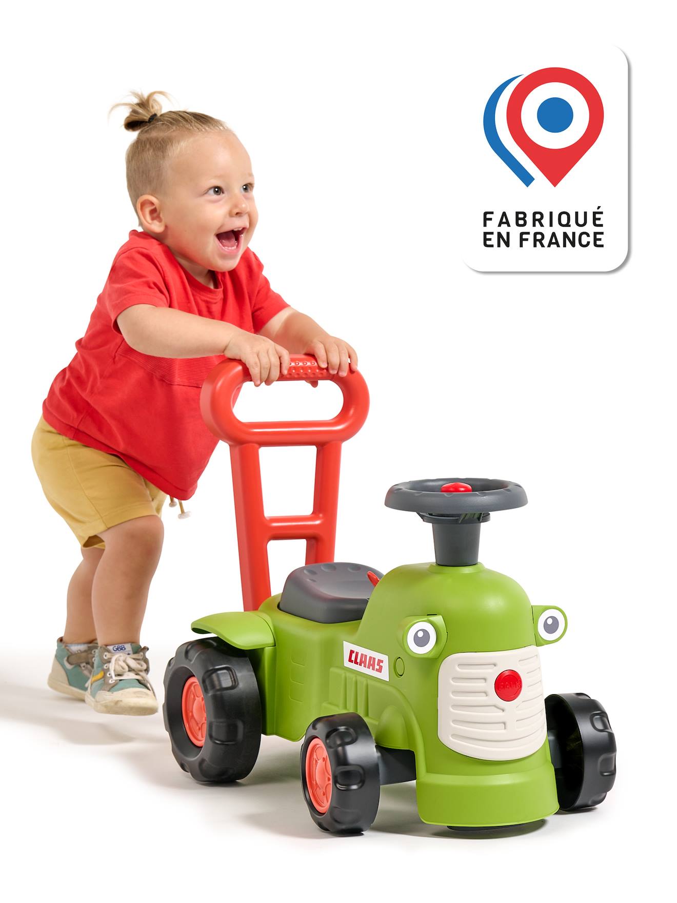 Porteur tracteur avec barre d'aide à la marche ergonomique vert claas