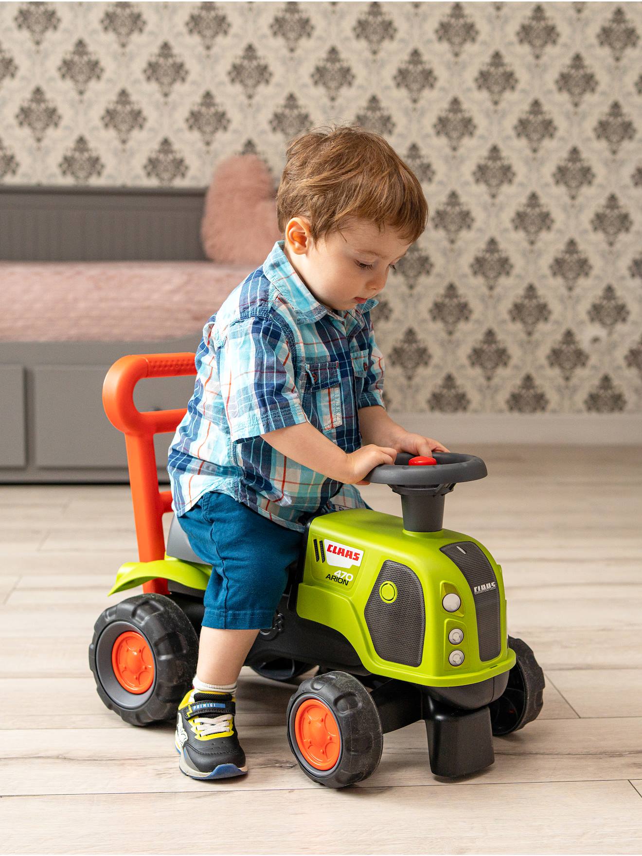 Porteur tracteur claas 1er âge avec roues silencieuses vert claas