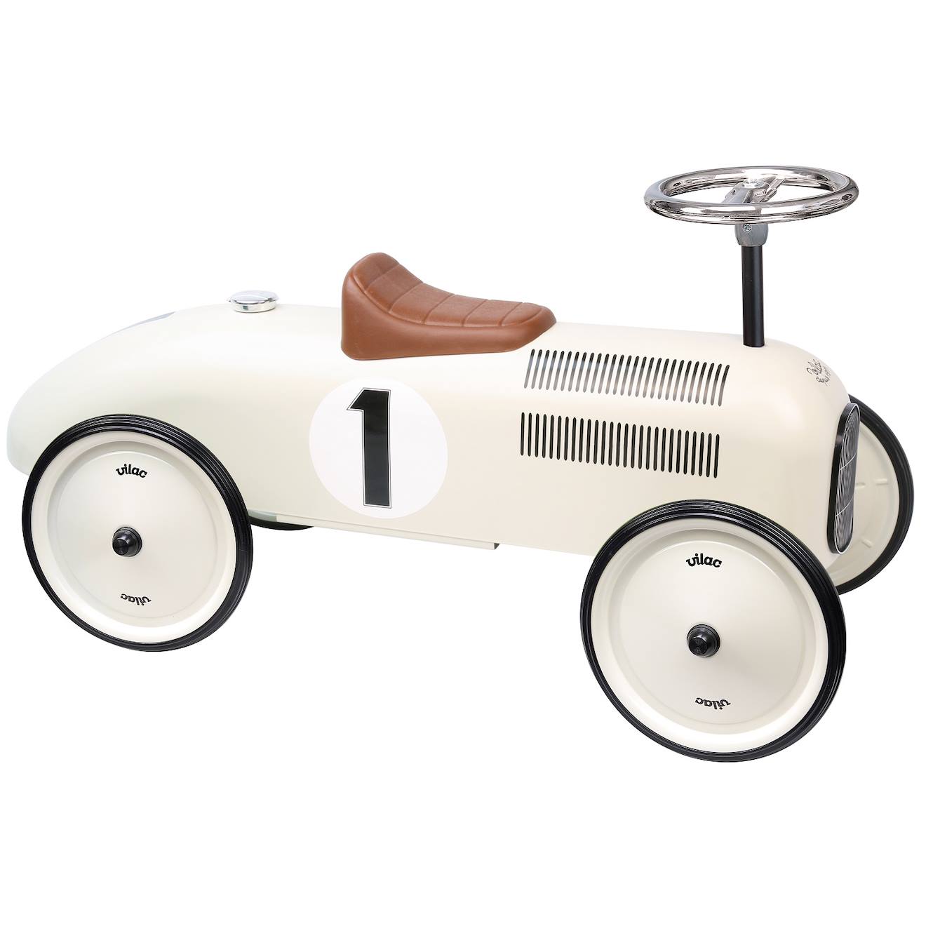 Porteur voiture vintage en métal blanc