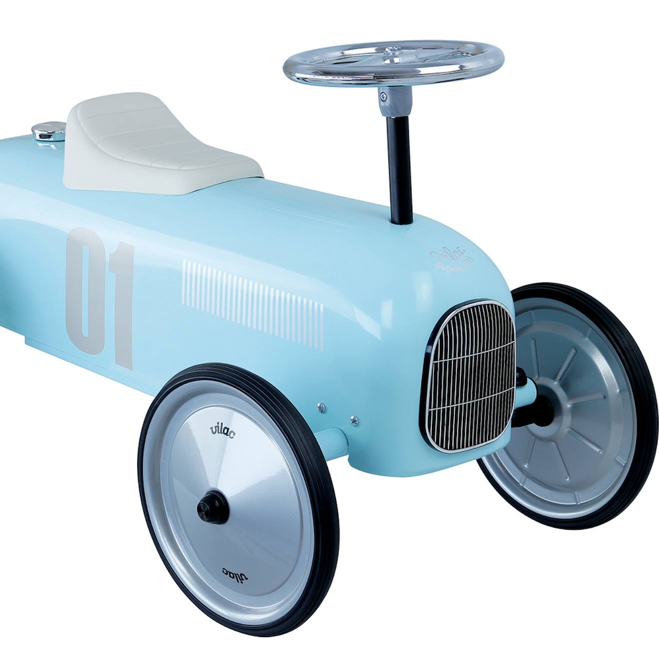 Porteur voiture vintage bleu clair