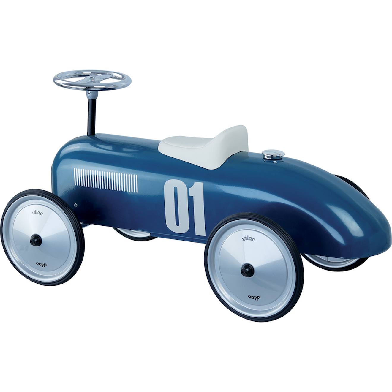Porteur voiture vintage bleu nuit