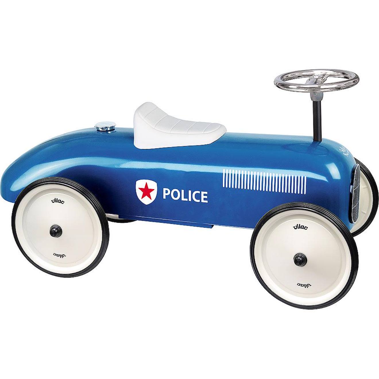 Porteur voiture vintage bleu police