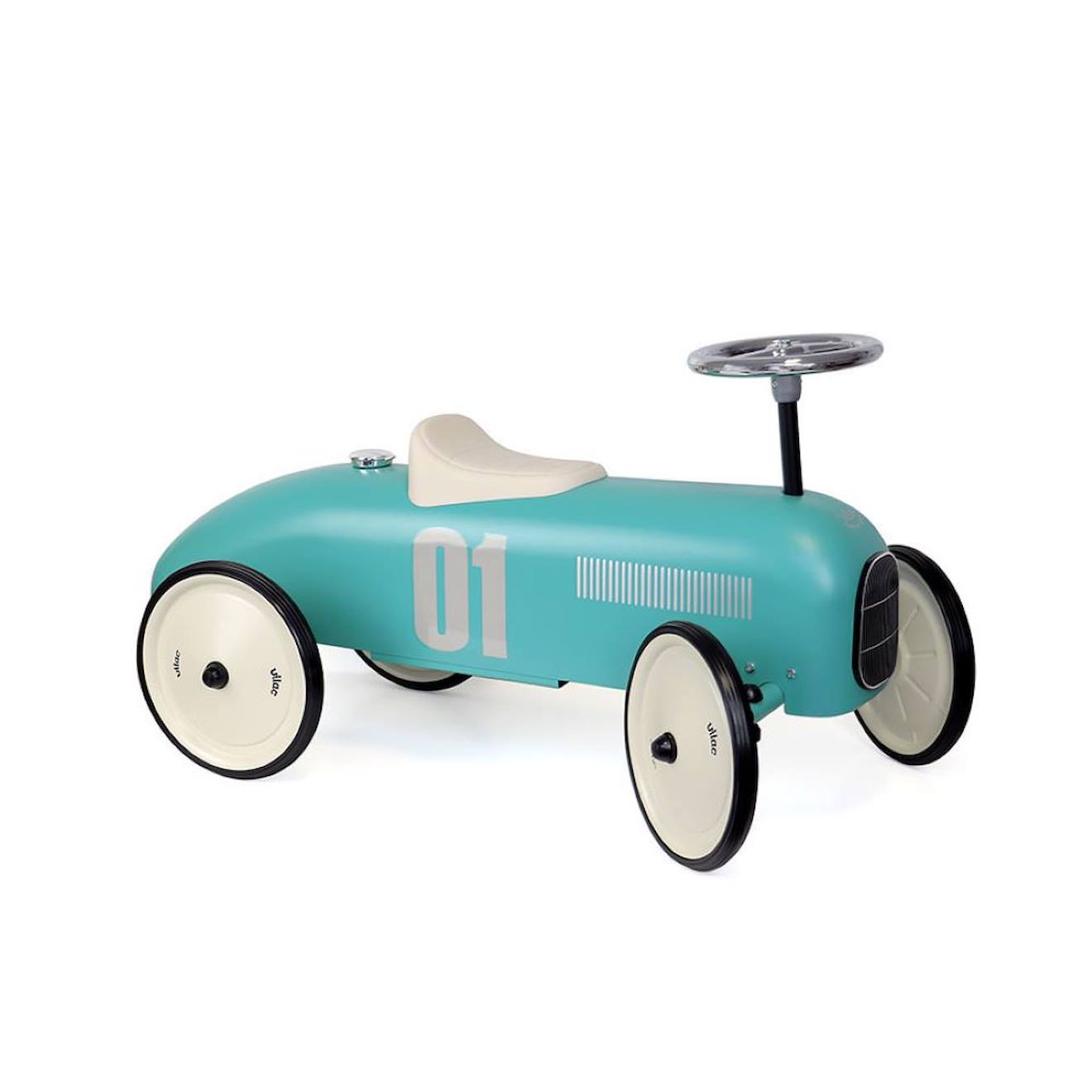 Porteur voiture vintage bleu
