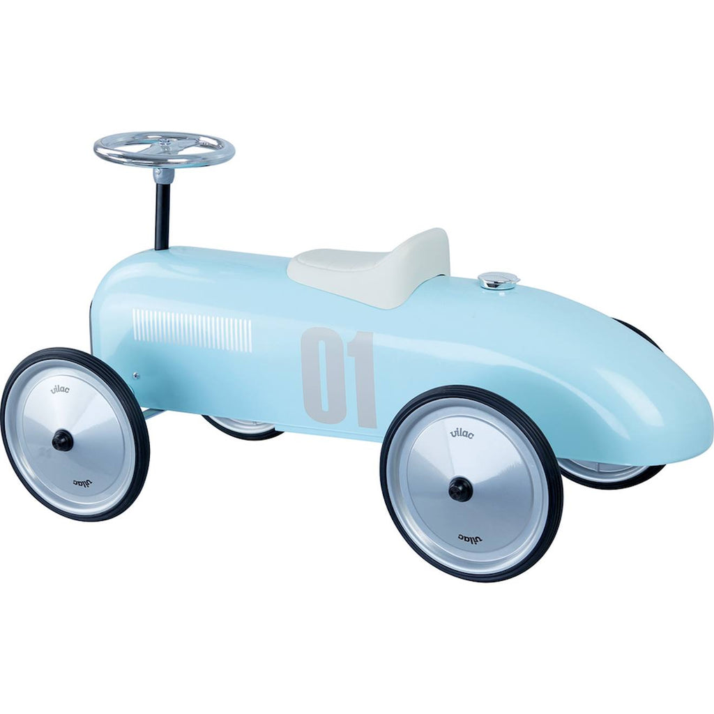 Porteur voiture vintage bleu clair
