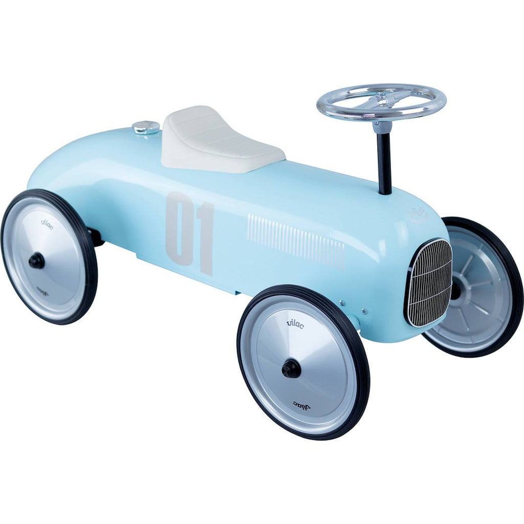 Porteur voiture vintage bleu clair