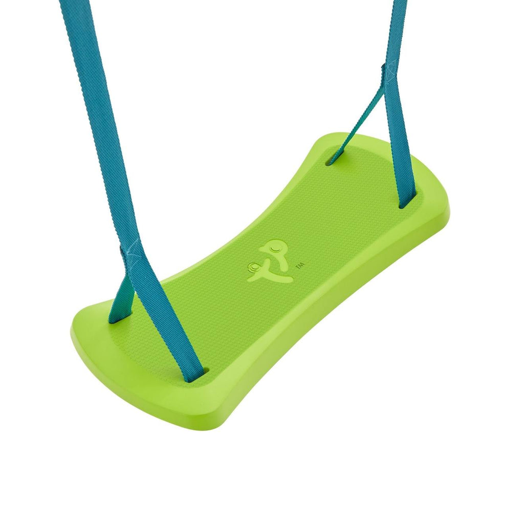 Portique 2 balançoires acacia bois h243cm marron - bleu - vert