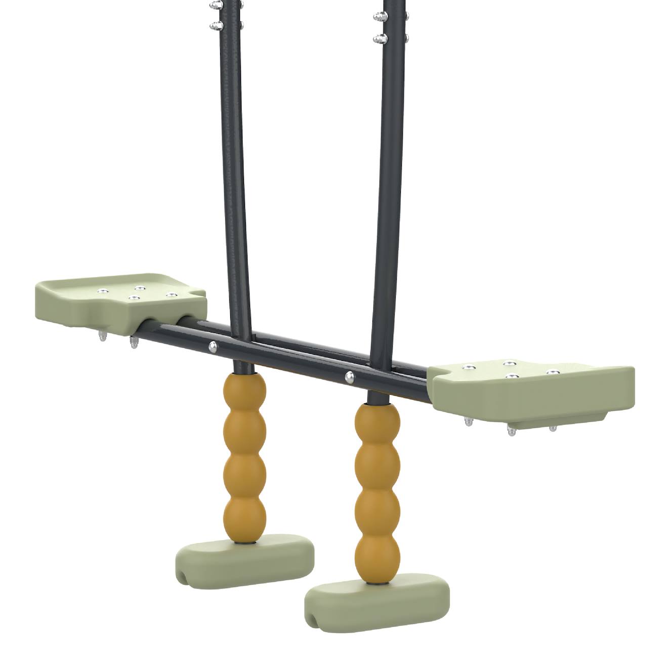 Portique 2 balançoires et vis-à-vis ajonc bois h190cm marron - gris anthracite - ver