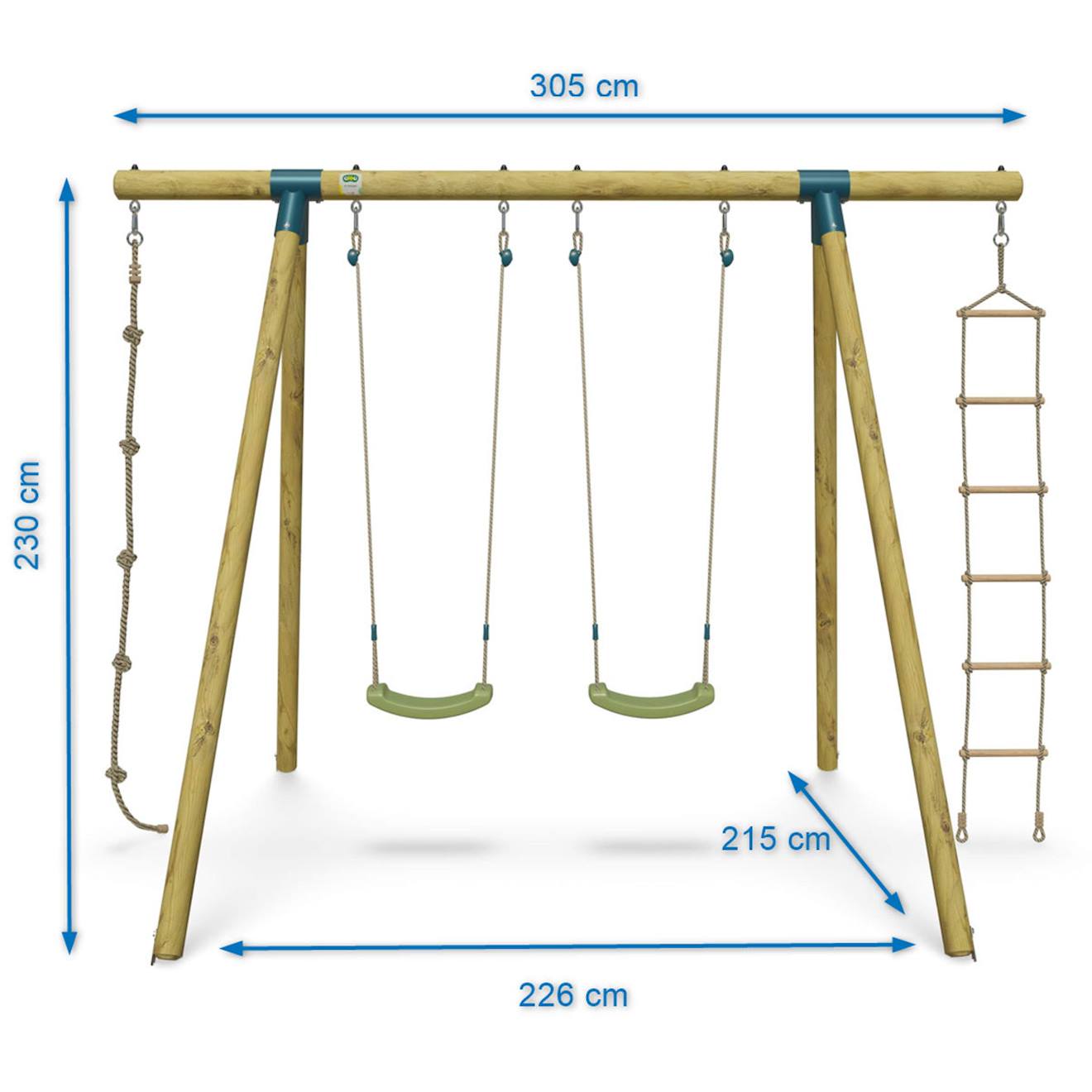 Portique 2,30 m topwood alti 2 - 4 enfants bois