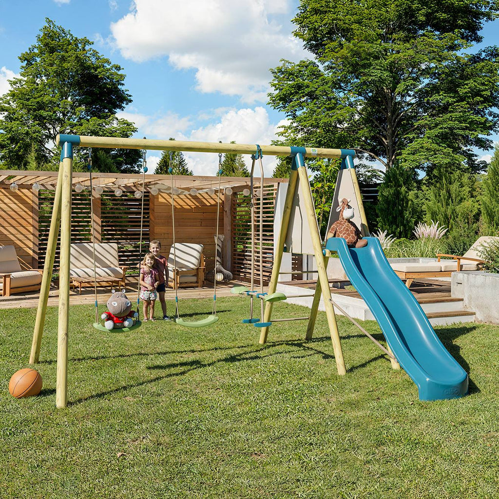 Portique balançoire 2,30 m topwood zaki - 6 enfants bois